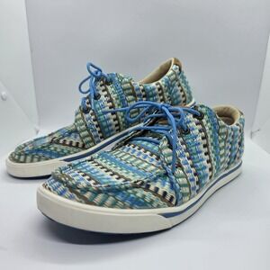 Twisted X Women's Kicks WCA0027 Blue Multi-Color Serape Loafers Shoes Size 9 M